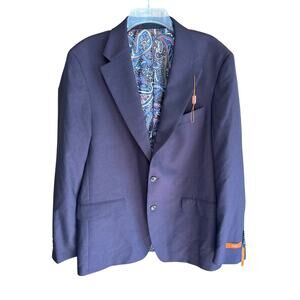 Tallia mens Burgundy Black wool single breasted blazer notch lapel size 42L NWT